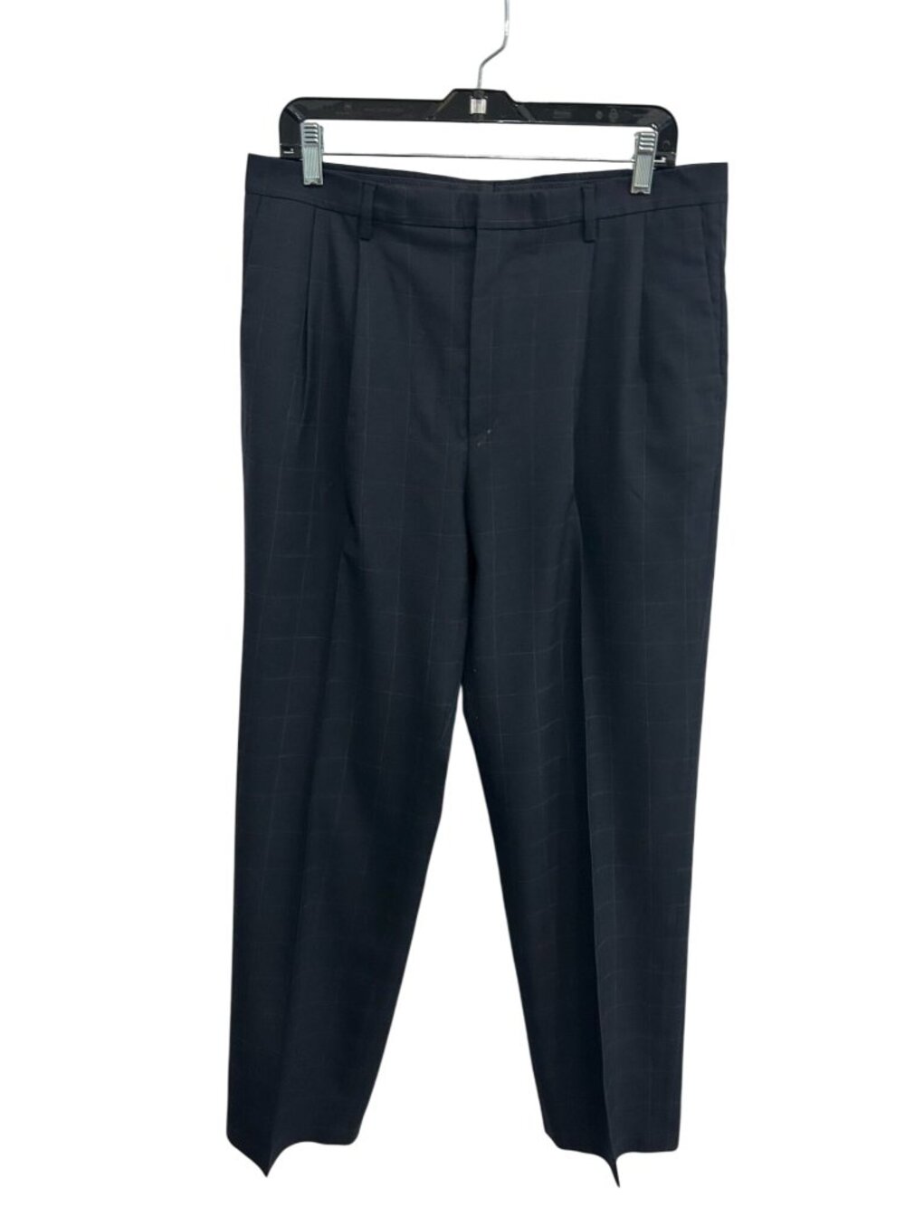 Nautica Rigger 34 Navy Classic Fit Check Pattern Dress Pants Preppy Old Money